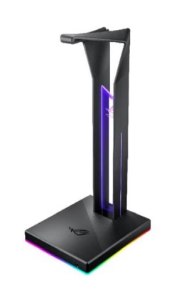 ASUS ROG Throne Qi, RGB, Hörlursstativ med trådlös laddning.