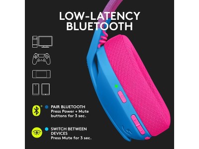 Logitech G435 Lightspeed Wireless Gaming Headset, RF/Bluetooth - Blå#3