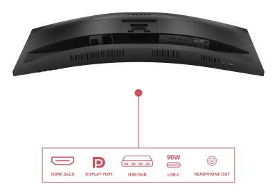 34" AOC CU34E4CV, Curved VA 3440x1440, 1 ms, 120Hz FreeSync, 1500R, höjdjusterbar, 2xHDMI/DP/USB-C 90W, högtalare, USB 3.2-hubb, 5 års garanti#4