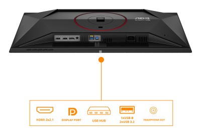 26.5" AOC Q27G4ZDR, QD OLED 2560x1440, 0.03 ms, 240Hz AdaptiveSync, höjdjusterbar, pivot, 2xHDMI/DP, USB 3.2-hubb#4