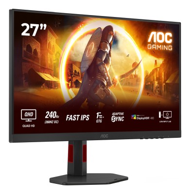27" AOC Q27G4ZR, Fast IPS 2560x1440, 0,3ms, 260Hz G-Sync, höjdjusterbar, pivot, HDMI/DP, 3 års garanti#1