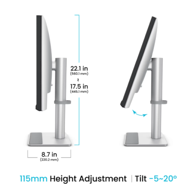 27" BenQ MA270U för MacBook, IPS 3840x2160/4k, 5 ms, HDR10, höjdjusterbar, pivot, 2xHDMI/USB-C 90W/15W PD, högtalare, USB 3.1-hubb#5