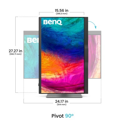 27" BenQ PD2770U, IPS 4K/3840x2160, 5 ms, höjdjusterbar, pivot, 2xHDMI/DP/USB-C 96W, USB 3.2-hubb#5