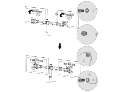 iiglo Triple-Swivel Dual Monitor Mount/Stand, för 13-27 ”skärmar, max 8 kg/bildskärm, 75/100 mm VESA#5