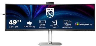 49" Philips 499P9H/00, VA Curved 5120x1440, 4 ms, höjdjusterbar, 2xHDMI/DP/USB-C 100W, USB-Dock, högtalare, webbkamera#1
