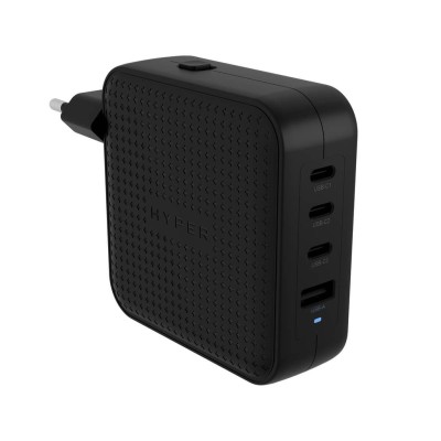 Hyper Hyperjuice 100W GaN Travel Charger med 3xUSB-C/1xUSB 3.0 - Svart#1