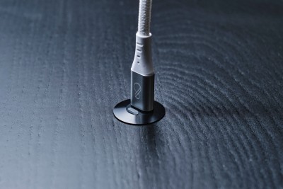 Ochno-uttag med RGB-knapp, USB-C-uttag med låsskruv, 1m kabel, Bord, infälld anläggning, svart#5