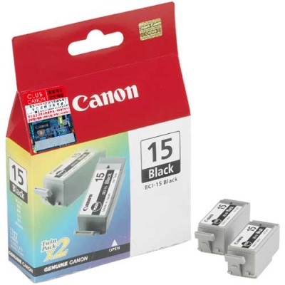 Canon BCI-15Bk, Svart, 2-pack