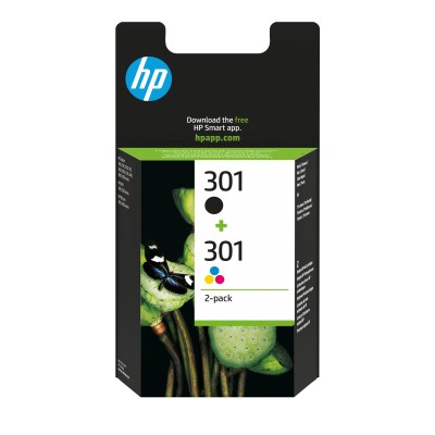 HP 301 Ink Cartridge Combo 2-Pack Standard Capacity (Black and color cartridge)