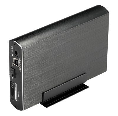 DELTACO externt kabinett för 1x3,5" SATA 6Gb/s-hårddisk, USB 3.0, aluminium, svart