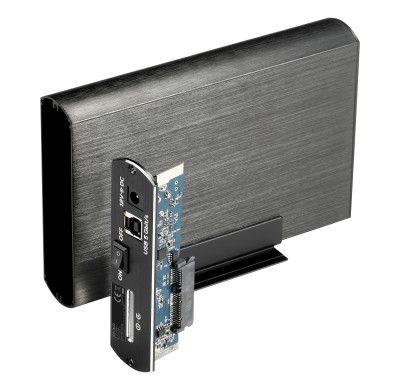 DELTACO externt kabinett för 1x3,5" SATA 6Gb/s-hårddisk, USB 3.0, aluminium, svart#2