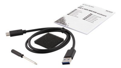 Externt kabinett 2.5" SATA till USB-C/USB 3.0, Deltaco, aluminium - Svart#3