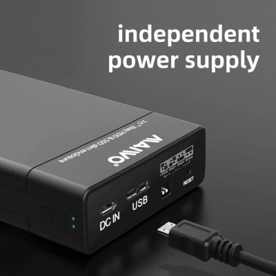 USB 3.0 externt hårdiskkabinett med två platser, upp till 9,5 mm, 5 Gbps, svart#6