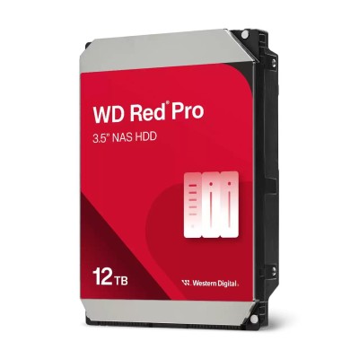 12 TB WD Red Pro, 7200 rpm, 256 MB cache SATA3, optimerad för NAS med 24/7 drif