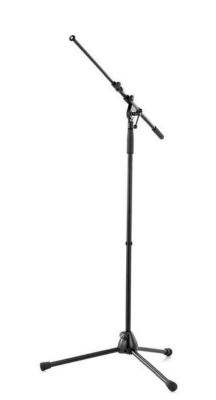 K&M - Mikrofonstativ med förlängningsarm, fällbara ben,