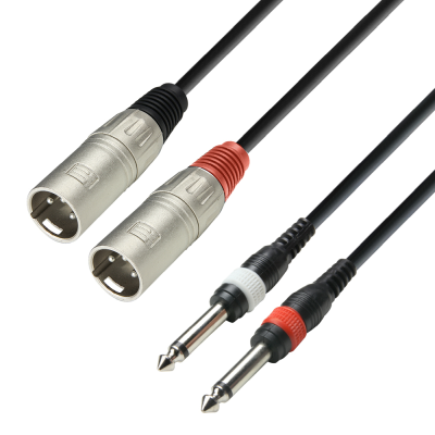 Adam Hall Twin Cable 2 x XLR male to 2 x Jack TS | 1 m