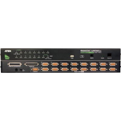 Systemswitch Aten CS-1716A 16-vägs, VGA, USB+PS/2, OSD, 19" rackmonterad