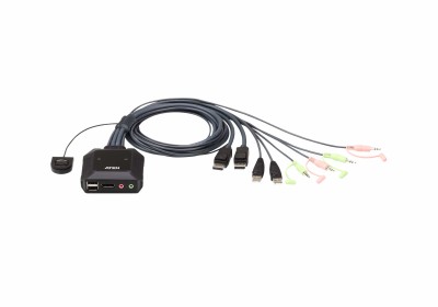 Aten 2-Port USB DisplayPort Cable KVM Switch