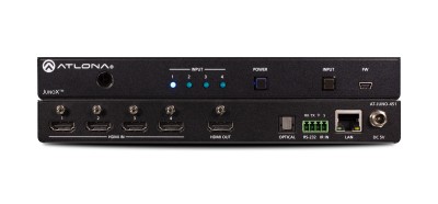 Atlona HDMI Switcher 4-14K/UHD, HDR 4:4:4/60Hz, Autoväxling/Prio, Styrbar via RS-232, Ethernet