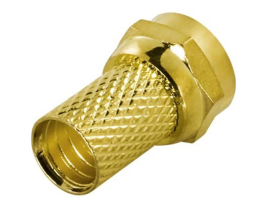 F-kontakt, hane, 9,5mm RG6/antennkablage, skruvmontering