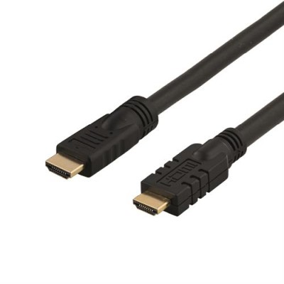 DELTACO aktiv HDMI kabel, HDMI High Speed with Ethernet, 4K, Ultra HD, HDMI Type A ha, guldpläterad,