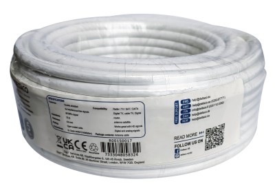 Deltaco Antenna cable RG-6, white, 20m#2