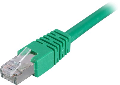 DELTACO F/UTP Cat6 patchkabel, LSZH (Low smoke zero halogen), 0,7m, grön