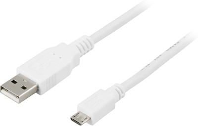 DELTACO USB 2.0 kabel, Typ A ha - Typ Micro B ha 5-pin, 2m, vit