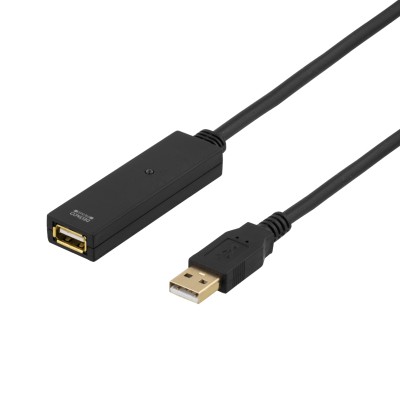 PRIME aktiv USB 3.0-förlängningskabel, Typ A ha - ho, 7m, svart
