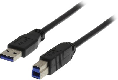 DELTACO USB 3.0 kabel, Typ A ha - Typ B ha, 3m, svart