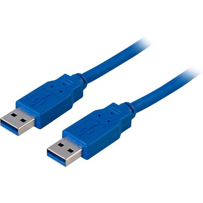 DELTACO USB 3.0 kabel, Typ A ha - Typ A ha, 1m, blå