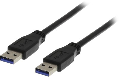 DELTACO USB 3.0 kabel, Typ A ha - Typ A ha, 1m, svart