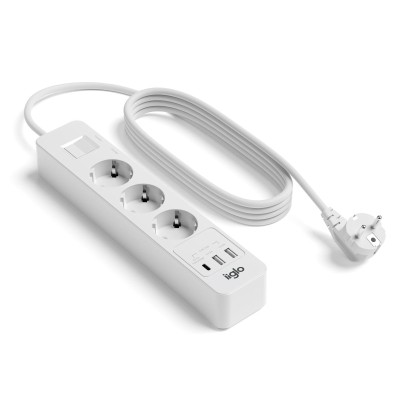 iiglo Stripcord 5 Powerdelievery med USB, vit