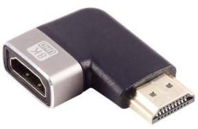 Adapter HDMI hane till hona, MicroConnect, 8K@60Hz, vinklad vänster - Svart