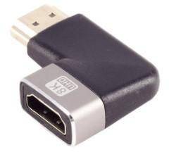 Adapter HDMI hane till hona, MicroConnect, 8K@60Hz, vinklad höger - Svart