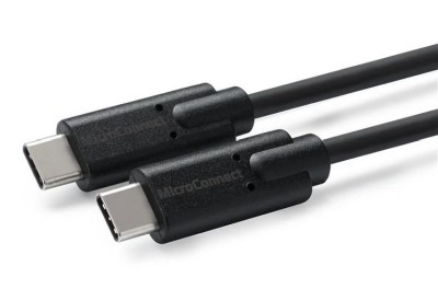 MicroConnect USB-C 3.2 Gen.2, 20Gbps, 100W, 0,25m - Svart#1