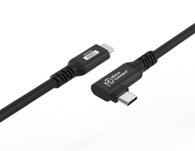 MicroConnect Premium USB-C 3.2 Gen.2, rak-vinklad, 20Gbps, 100W, 1m - Svart#2