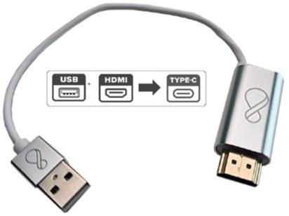 Ochno HDMI-USBC-2 Adapter w. USB-A | HDMI - USB-C | Max 3840x2160 60Hz | Silver | 4,4cm