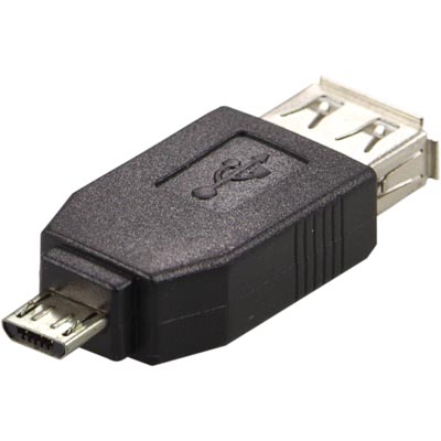 Adapter Micro USB hane till USB A hona - Svart