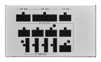 Cooler Master MWE 1250W V2, ATX 3.1, 140 mm fläkt, 80PLUS Gold, semipassivt, löstagbara kablar - Vit#5