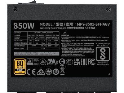 Cooler Master V SFX Gold 850W ATX 3.1, 80PLUS Gold, löstagbara kablar - Svart#2