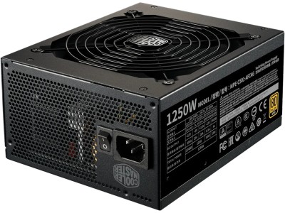 Cooler Master MWE 1250W V2, ATX 3.1, 140 mm fläkt, 80PLUS Gold, semipassivt, löstagbara kablar - Svart#2