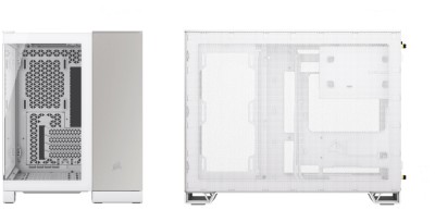 Corsair 2500X Mid-Tower Dual Chamber PC Case, MicroATX, TG - Vit/Alu#3