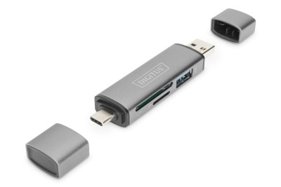 USB-C / USB 3.0 kortläsare Digitus DA-70886 Card Reader Hub, SD / MicroSD, USB 3.0 OTG