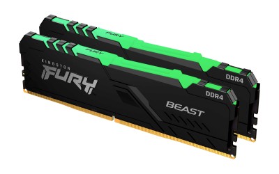16 GB (2x8GB) DDR4-2666 Kingston FURY Beast RGB CL16 - Svart