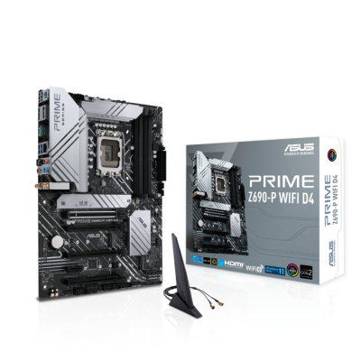 Asus PRIME Z690-P WIFI D4, Intel LGA1700, ATX, 3xPCI Express, CrossFire, 4xDDR4, 3xM.2 + SATA3 RAID, HDMI/DP, USB-C, 2.5Gbe LAN, WiFi 6, Bluetooth, Aura Sync RGB