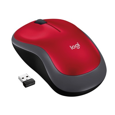 Logitech M185, 1000 dpi - Röd