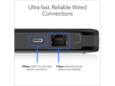 Trådlös 5G-router Netgear Nighthawk M6 5G, portabel WiFi 6E, AXE3600, batteri, SIM-slot#2