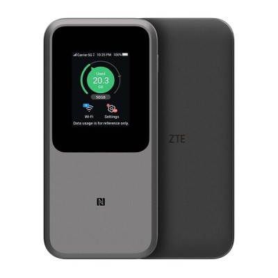 Trådlös ZTE MU5120 Portable 5G Router, 4G-support, WiFi 6 AX3600, batteri, eSIM/Nano-SIM-slot