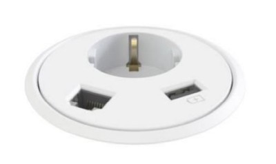 Powerdot - El, Data, USB-laddare, Vit